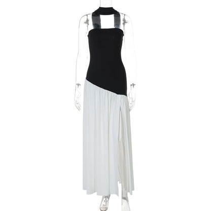 Elegant Strapless Bodycon Maxi Dress With Back Slit