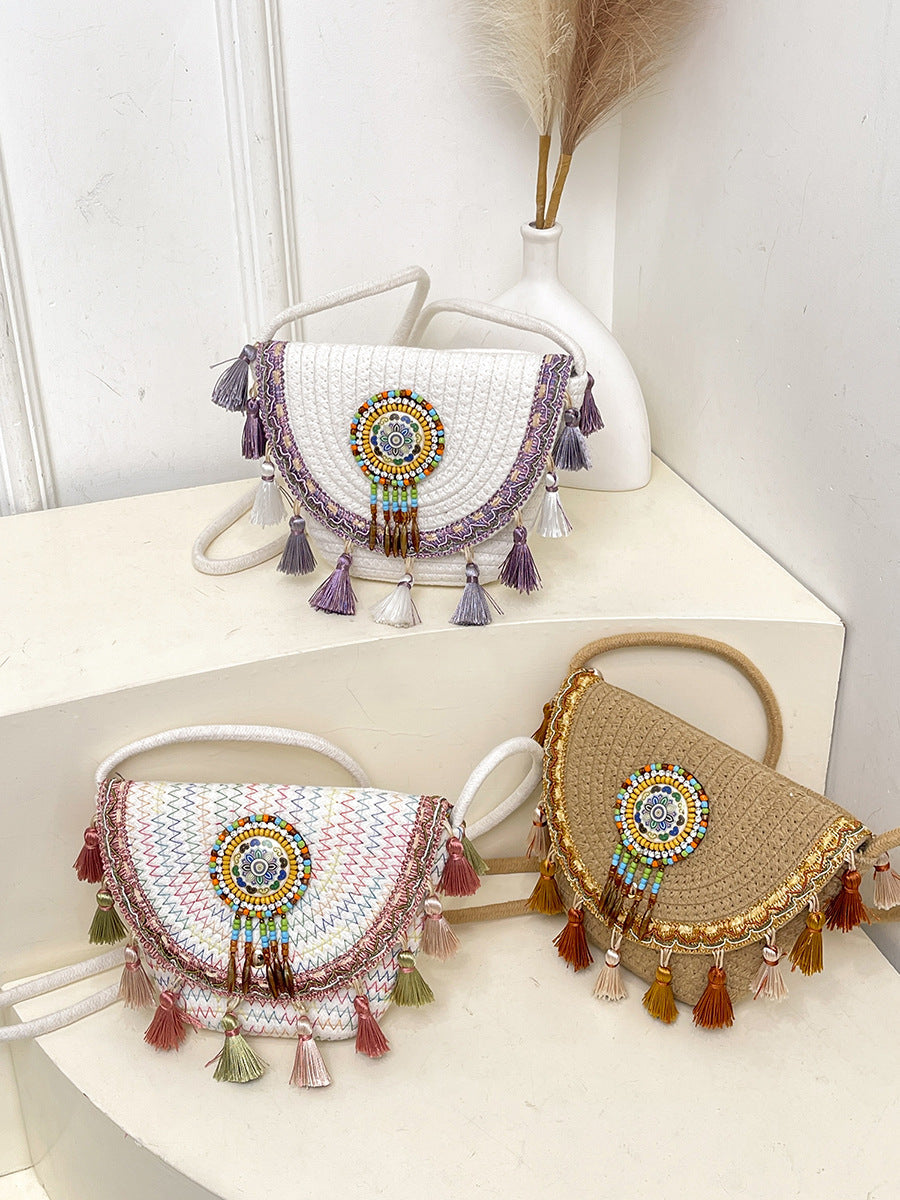 Casual Woven Shell Bag Trendy Beach Bag for Women