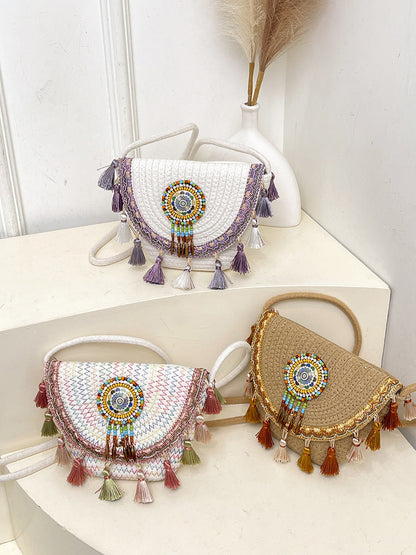Casual Woven Shell Bag Trendy Beach Bag for Women