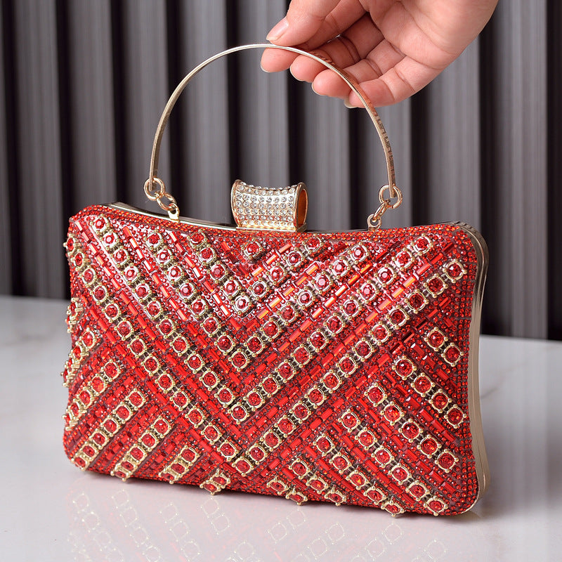 Colorful Rhinestone Evening Bag Fashionable Clutch for Parties
