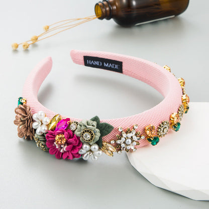Baroque Pearl Floral Headband Luxury Fashion Hair Accessory