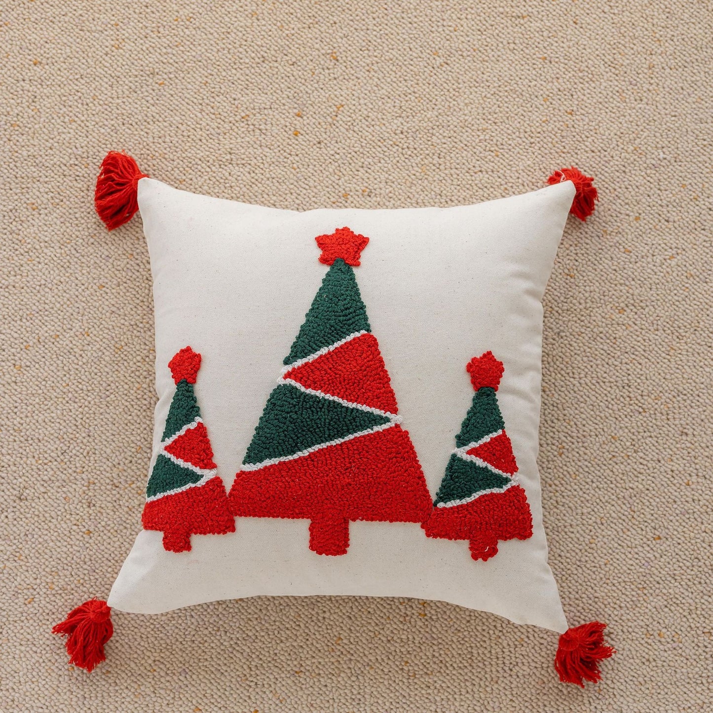 Square Christmas Holiday Decor Throw Pillow Covers