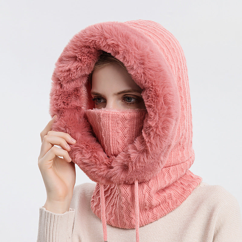 Outdoor Cycling Hood Cold Ski Hat Warm Bib Neck Mask Integrated Cold Pullover Hat