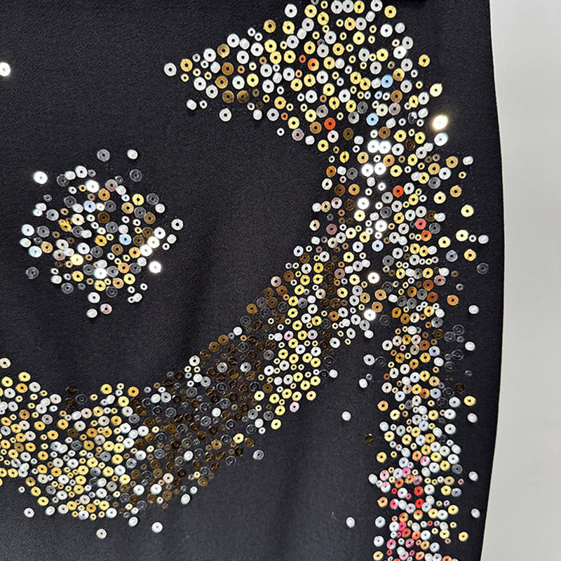 Sequin Embroidered Short Top And Fish Tail Skirt Set