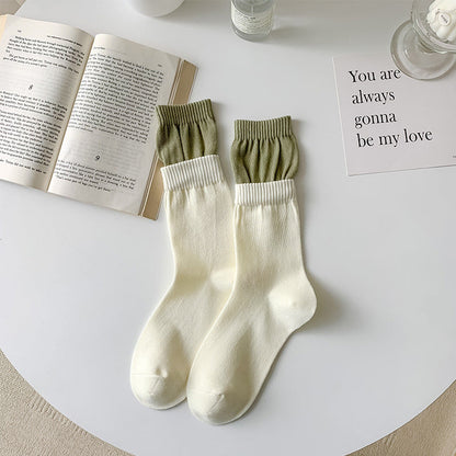 Rufia - Color Block Contrast Double Edge Socks