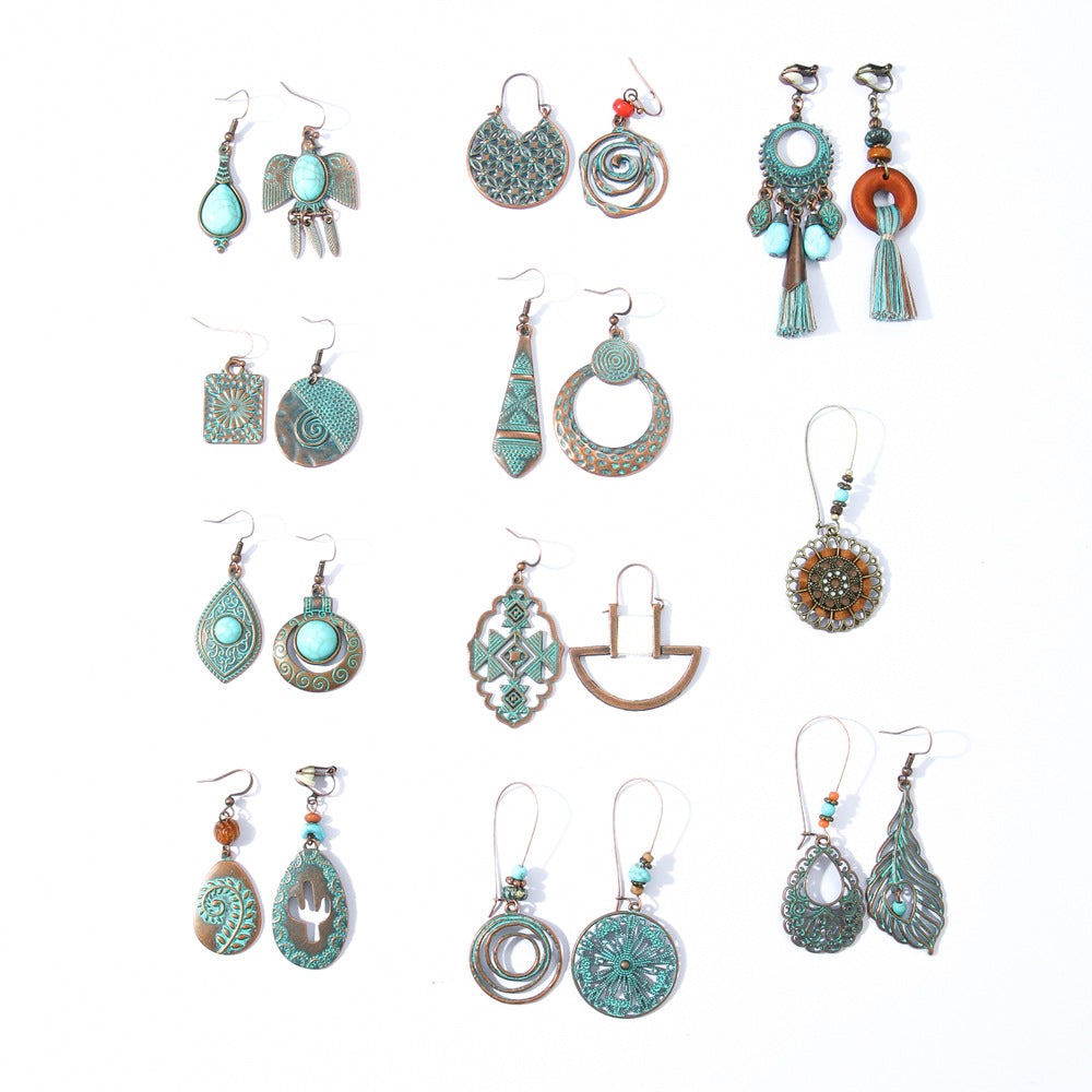 Bohemian Style Metal Earrings Vintage Tassel Earrings for Women