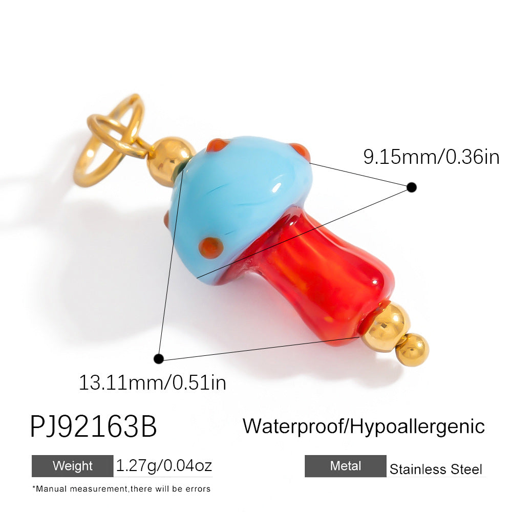 Hand-Painted DIY Jewelry Accessories Summer Dopamine Glass Heart Pendant