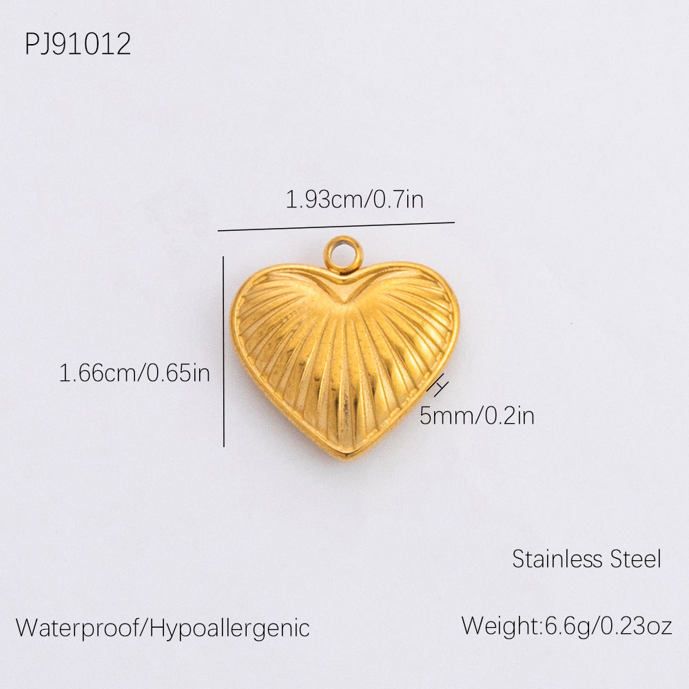 Vintage DIY 18K Gold Plated Stainless Steel Bow Star Heart Pendant