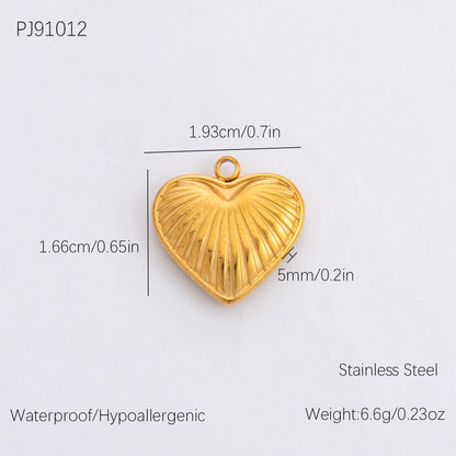 Vintage DIY 18K Gold Plated Stainless Steel Bow Star Heart Pendant
