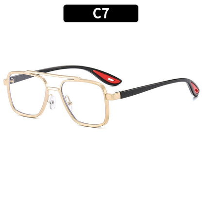 Men's Stylish Double Bridge Pilot Sunglasses with UV400 Protection