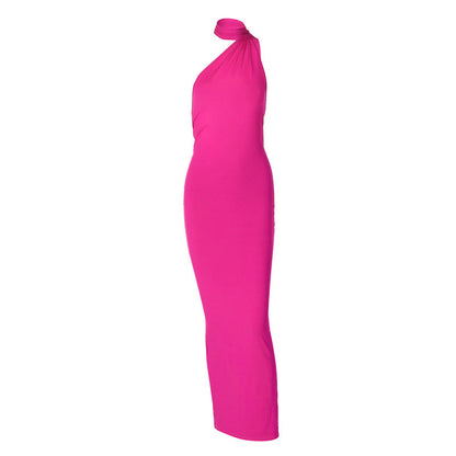 Summer New Sexy Backless Ruched Midi Dress
