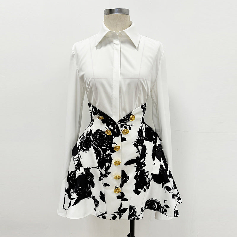 Floral Print A-Line Skirt Elegant Casual Wear