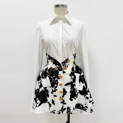 Floral Print A-Line Skirt Elegant Casual Wear