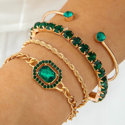 Vintage Geometric Twist Alloy Bracelet For Women