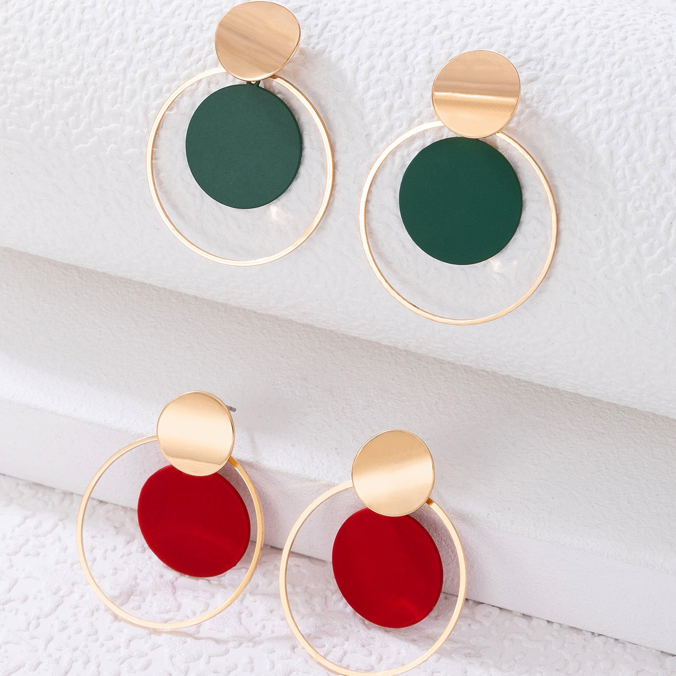 Geometric Metal Circle Earrings Set Stylish Casual Earrings