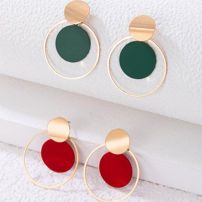 Geometric Metal Circle Earrings Set Stylish Casual Earrings