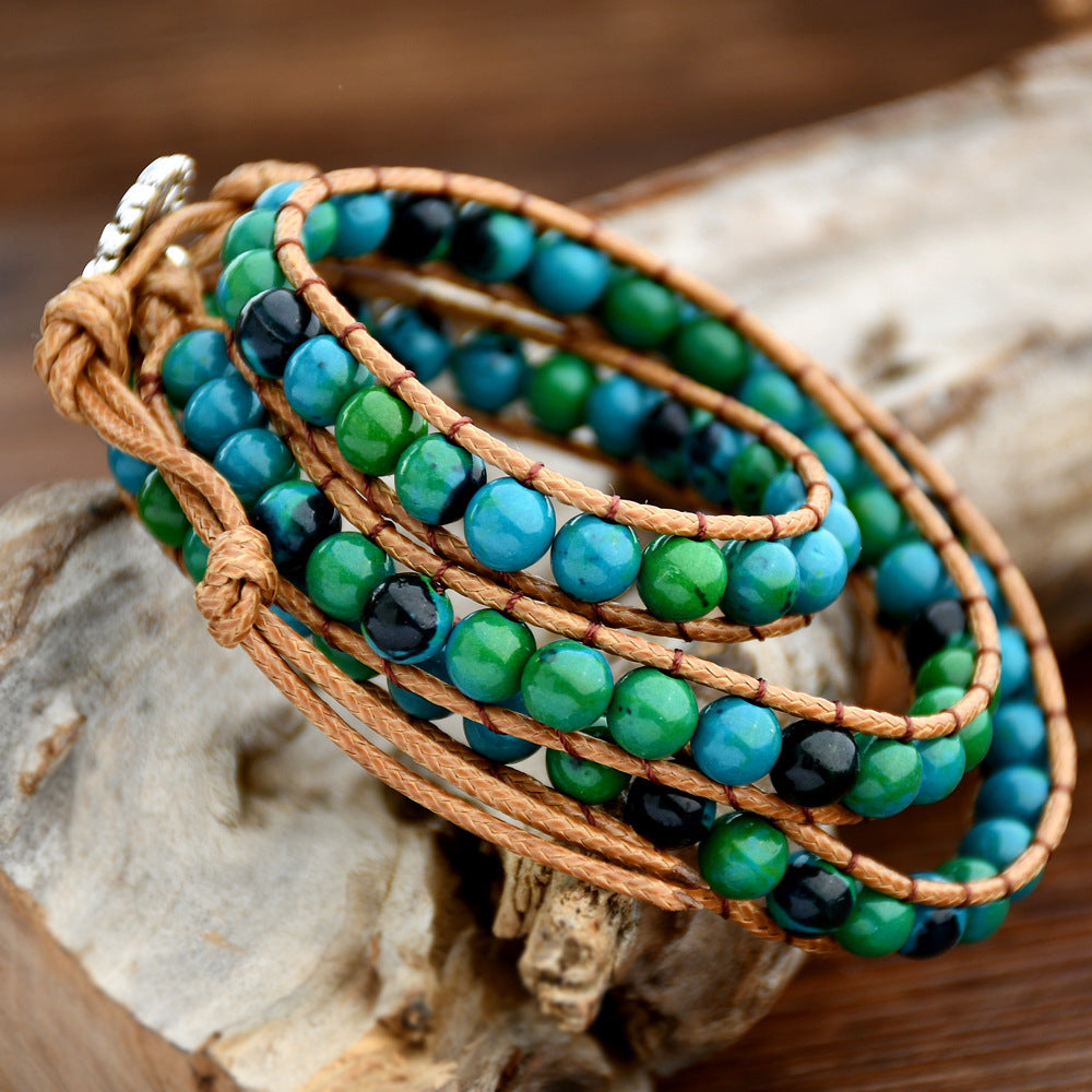 New Retro Ethnic Style Bracelet With Beaded Multi-Layer Woven Bracelet