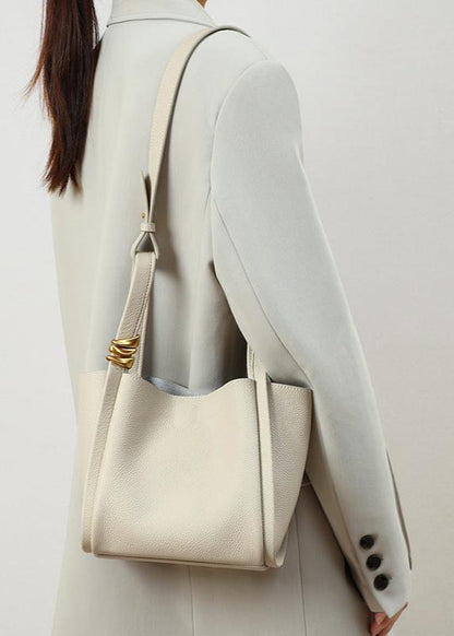 Bucket Tote Genuine Leather Elegant Contemporary Design