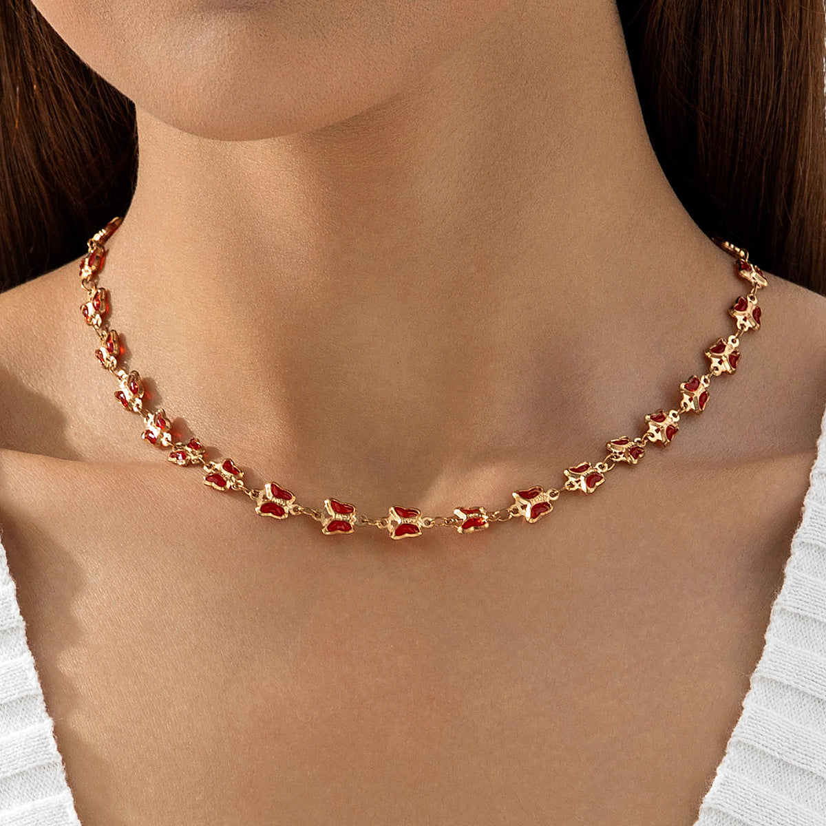 Trendy Green Cubic Zirconia Choker Necklace For Women