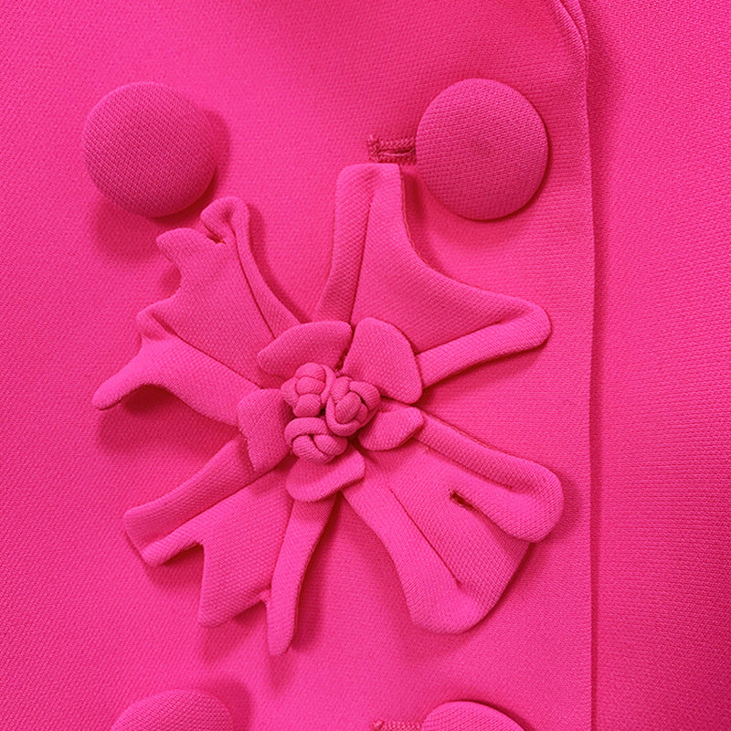 Double-Breasted Floral Embellished Blazer For Women