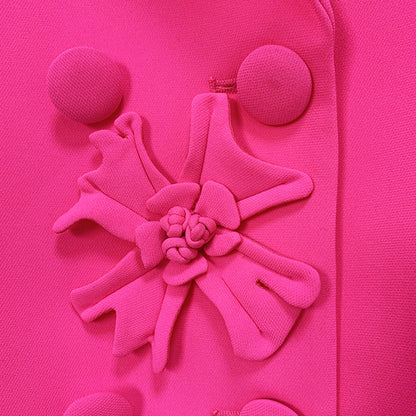 Double-Breasted Floral Embellished Blazer For Women