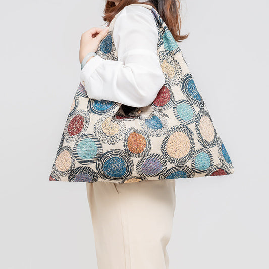 Vintage Triangle Print Shoulder Bags