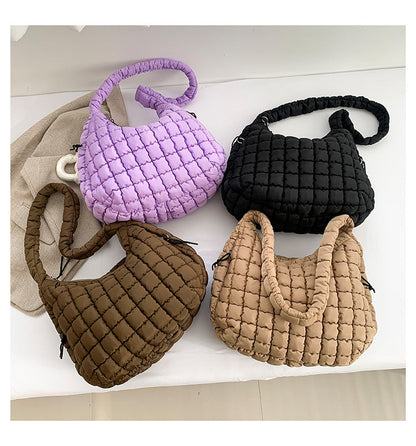 Solid Color Cloud Bag Large Capacity Shoulder Bag