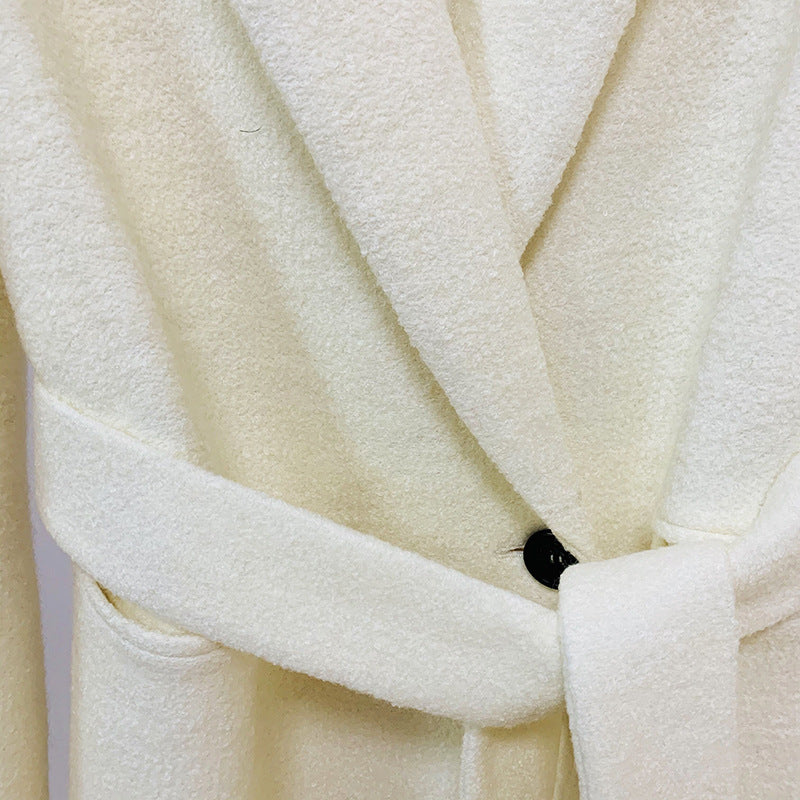 Long Double-Breasted Wool Coat