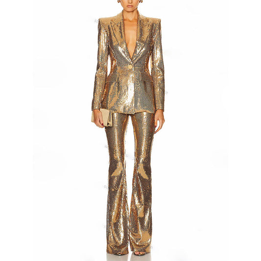 Glam Sequin Blazer and Trousers Set