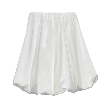 Women's Pleated Mini Skirt Elegant High-Waisted Satin Skirt
