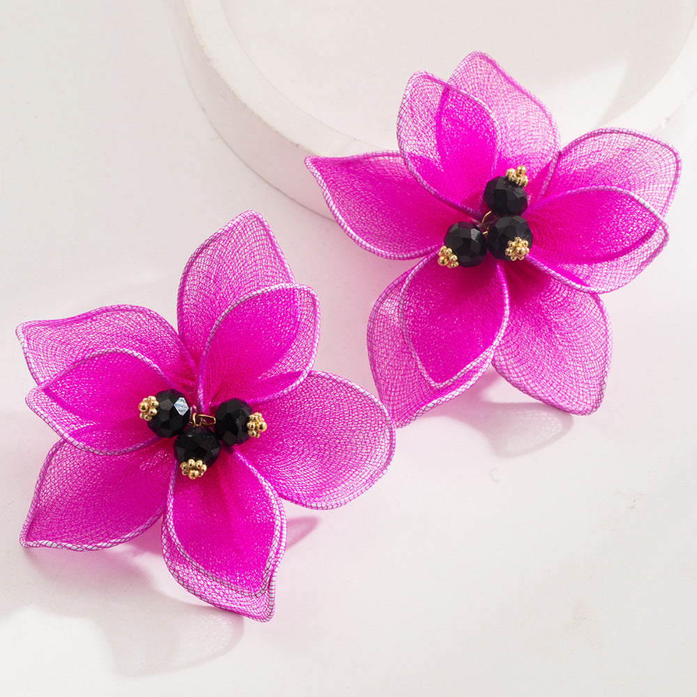 Elegant Floral Fabric Earrings for Vacation Style