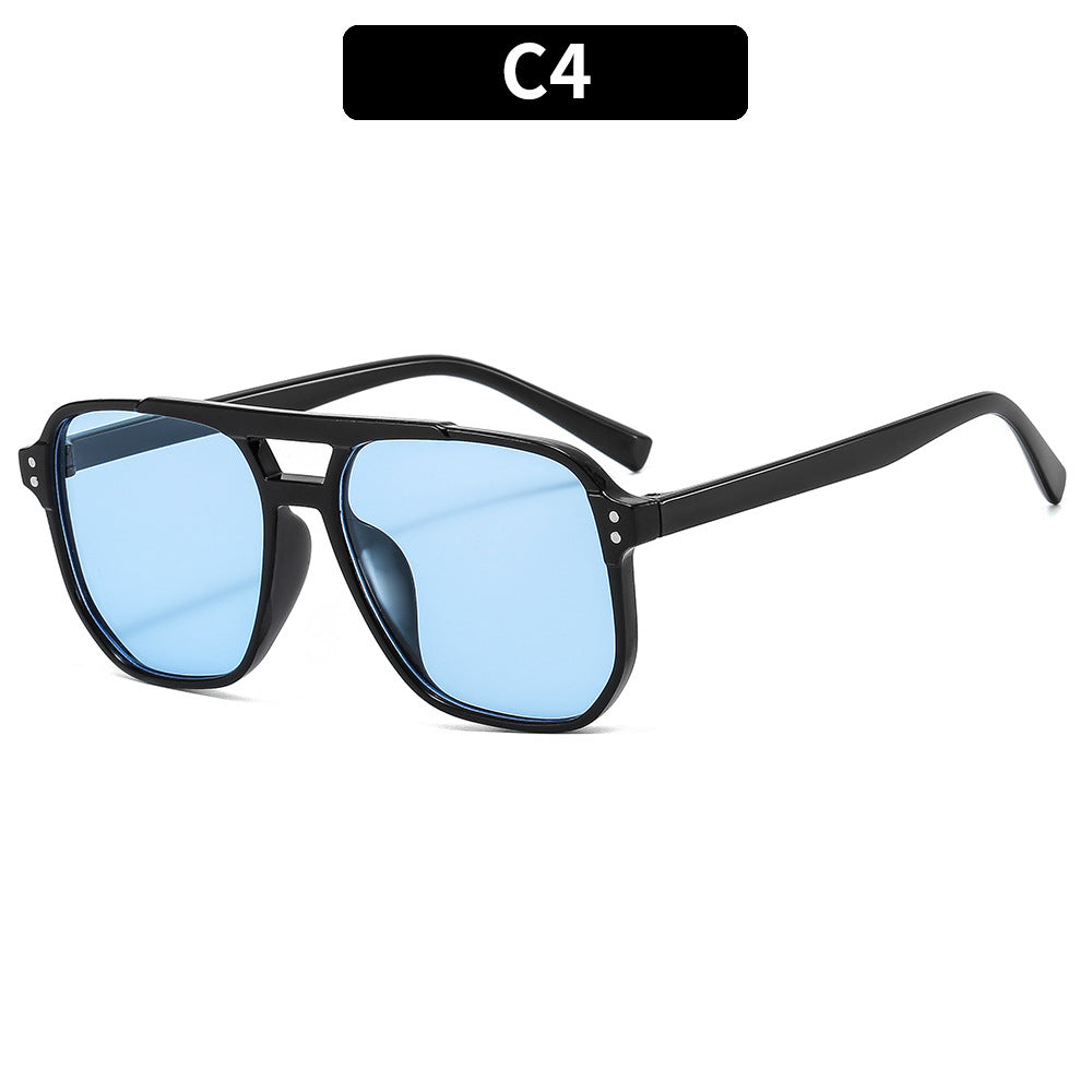 Trendy Pilot Sunglasses with Dual Beam Design for Men