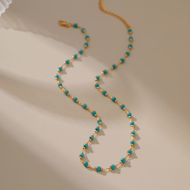 Simple Turquoise Beads Necklace