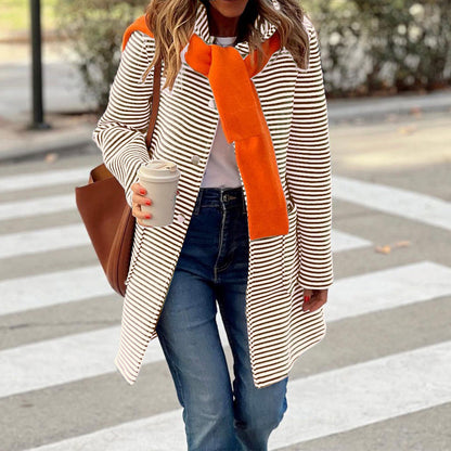 Striped Hooded Cardigan Sweater for Women