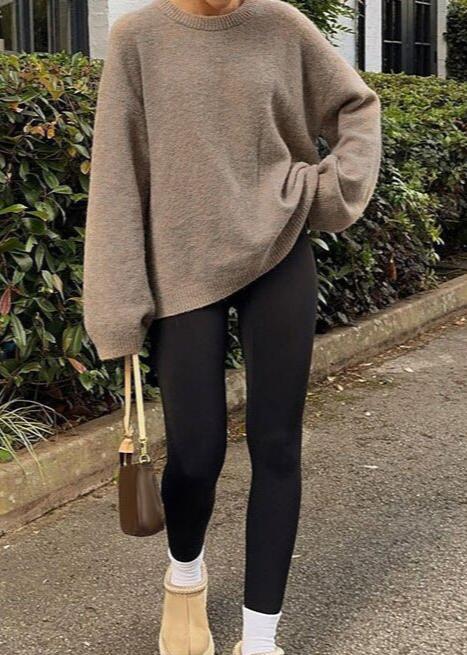 Oversized Knit Sweater Soft Breathable Fabric