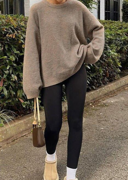 Oversized Knit Sweater Soft Breathable Fabric
