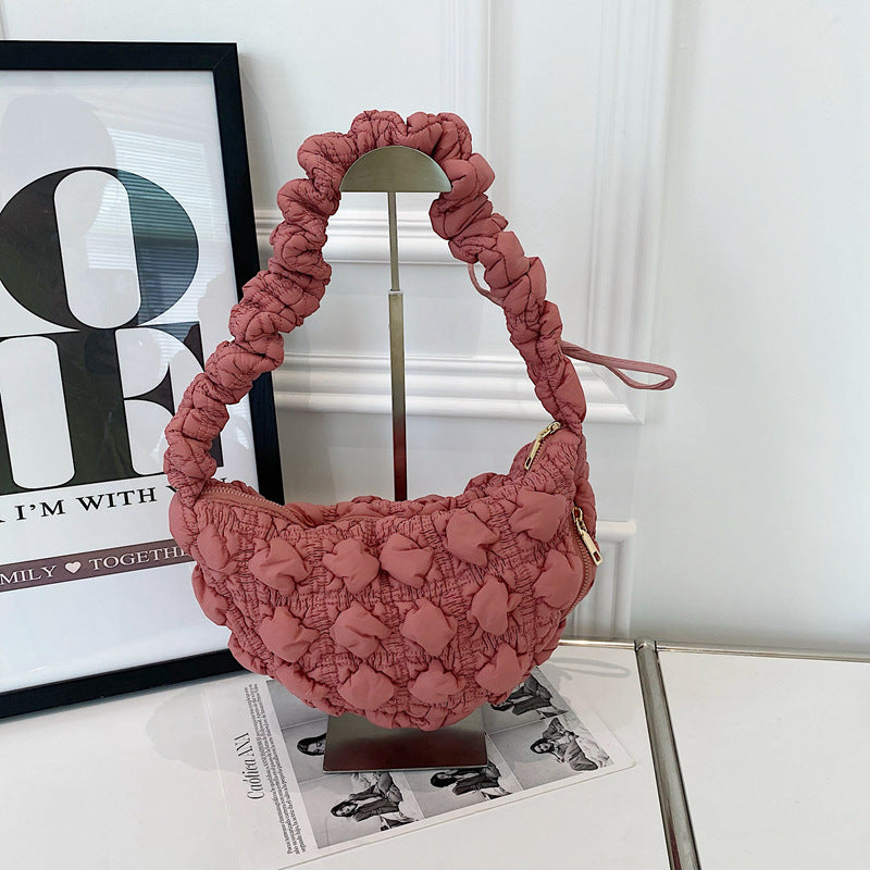 Chic Puffed Women's Shoulder Bag Trendy Nylon Crossbody Bag