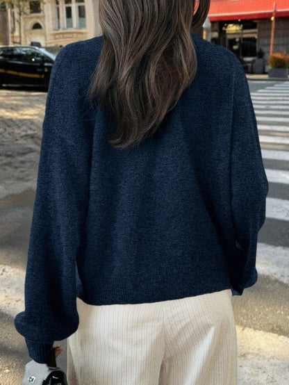 Minimalist Long Sleeve Button Down Knit Cardigan