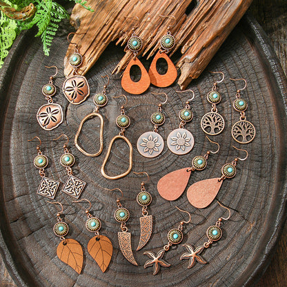 Bohemian Geometric Metal Earrings Creative Design for Women