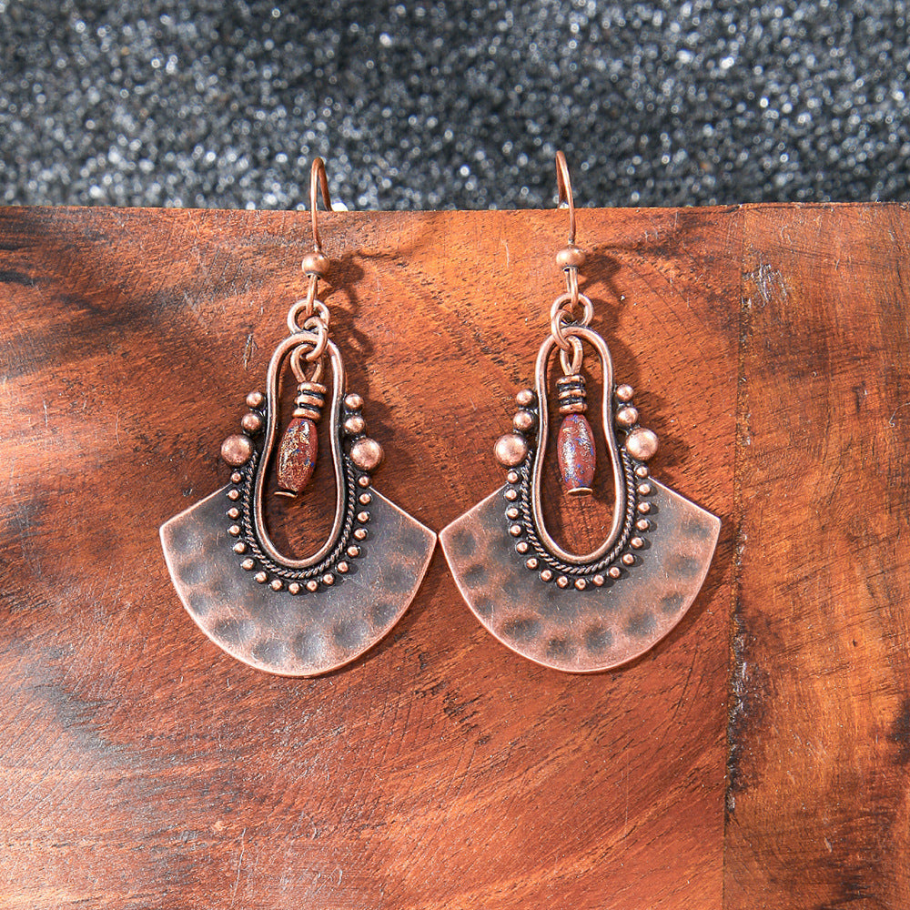 Bohemian Style Handmade Tassel Earrings with Heart-Shaped Design