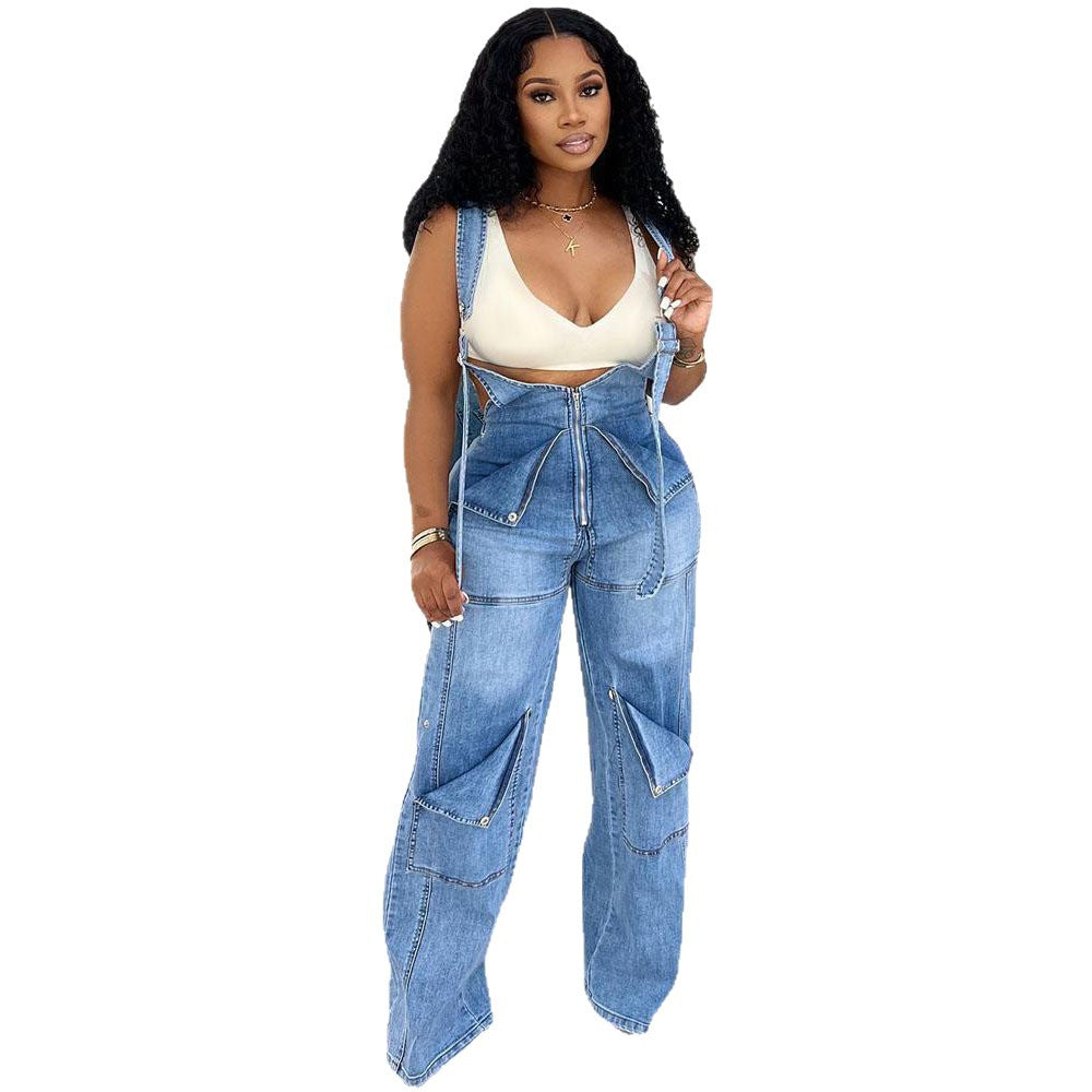 Denim Overalls Casual Summer Jumpsuit For Women
