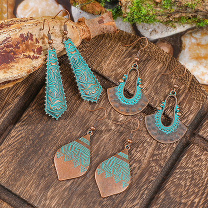 Vintage Style Alloy Earrings with Geometric Design and Bohemian Charm