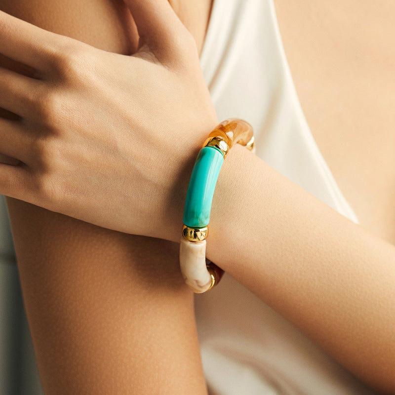 Metal Splicing Print Irregular Bracelets