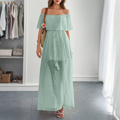 Elegant Strapless A-Line Maxi Dress for Women