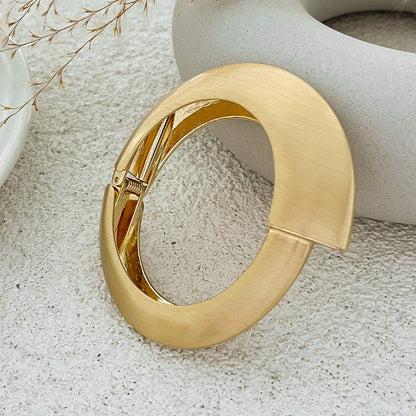 Trendy Punk Style Matte Finish Wide Spring Clip Bracelet