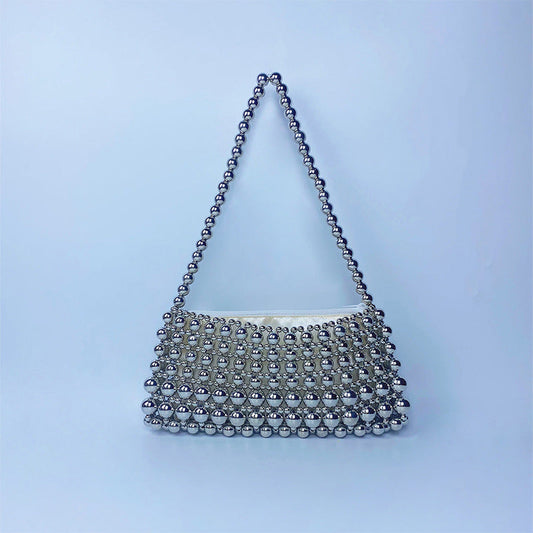 Simple Handmade Beads Braided Handbags