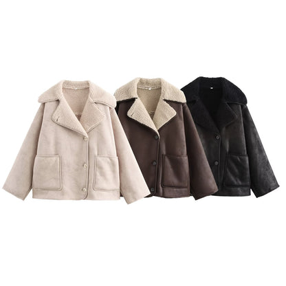 Winter Trendy Lapel Collar Thicken Warm Jacket