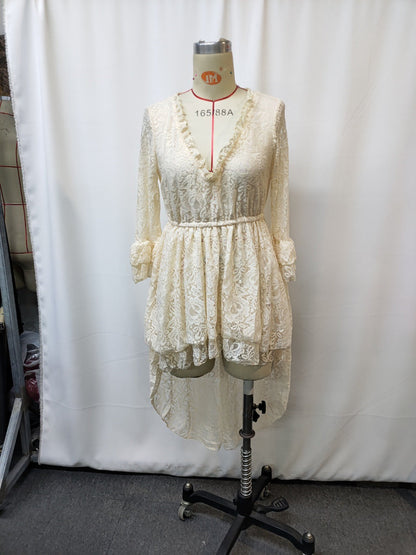 Floral Lace Fringe Vintage Midi Dress for Festivals