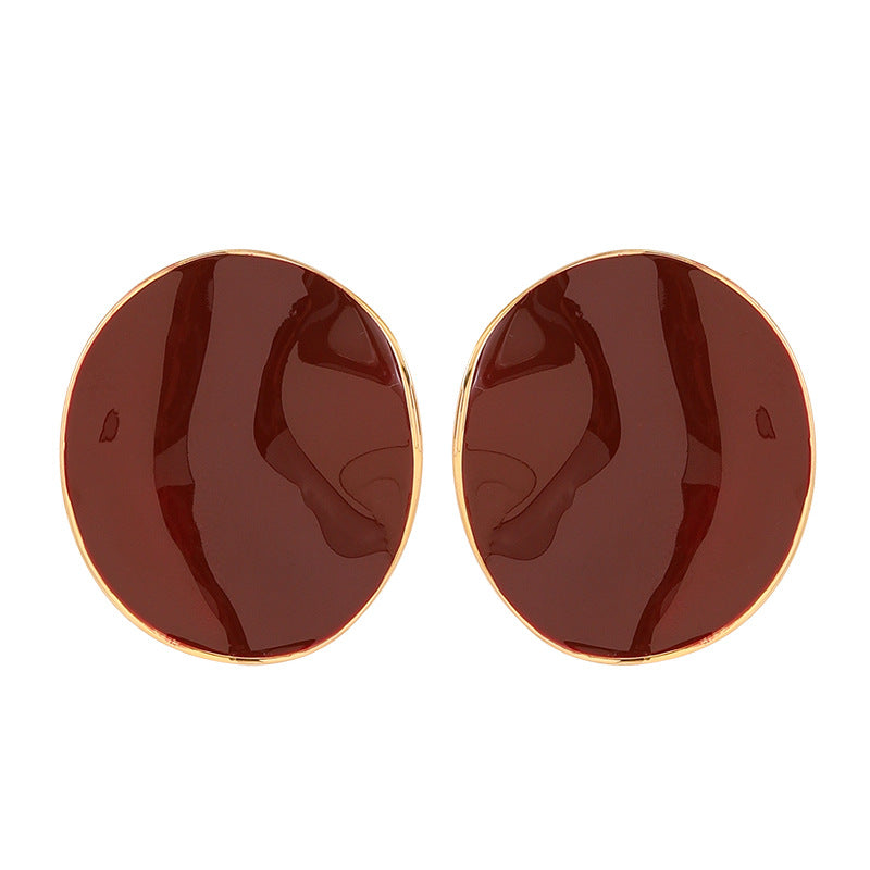 French Style Elegant Irregular Wave Drop Earrings High-End Aesthetic