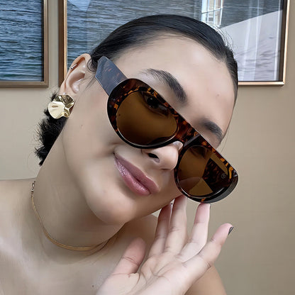 Fashionable Oval High-End Casual UV400 Sunglasses
